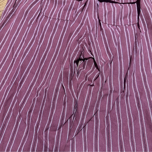 Maurices Rust White Striped Linen Rayon Elastic Waist Pants Size Large Nautical - Picture 15 of 16